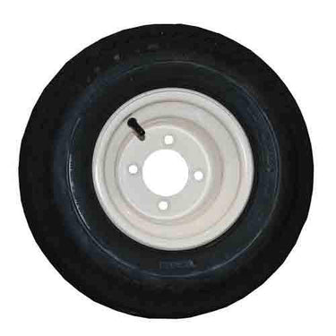 18.5x8.50-8 4 Ply USA Trail with White Steel Wheel Assembly
